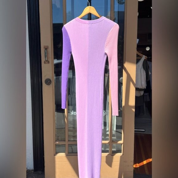 STAUD Shoko Sweater Lavender Ribbed Dress - Picture 5 of 5